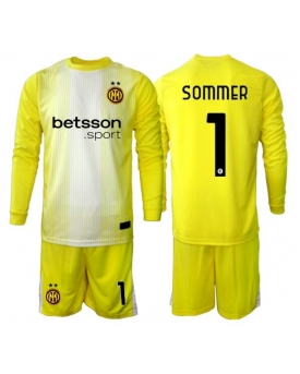 Billige Fotballdrakt Inter Milan Yann Sommer #1 Keeper Replika Bortedraktsett Barn 2025-26 Langermet (med bukser)